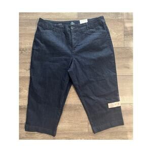 St.‎ John's Bay Dark Wash Denim Capri Size 14 NWT